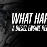 Mechanic working on a diesel engine with hand tools with text reading 'What Happens During a Diesel Engine Rebuild? A Step-by-Step Look