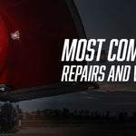 Diesel truck driver inspecting open engine bay of red semi-truck on a dark highway. Text reads: Most Common Diesel Truck Repairs and What They Cost in Canada