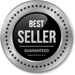 Round badge with 'Best Seller Guaranteed' text on a white background