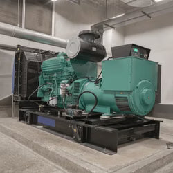 Large industrial generator in a warehouse setting